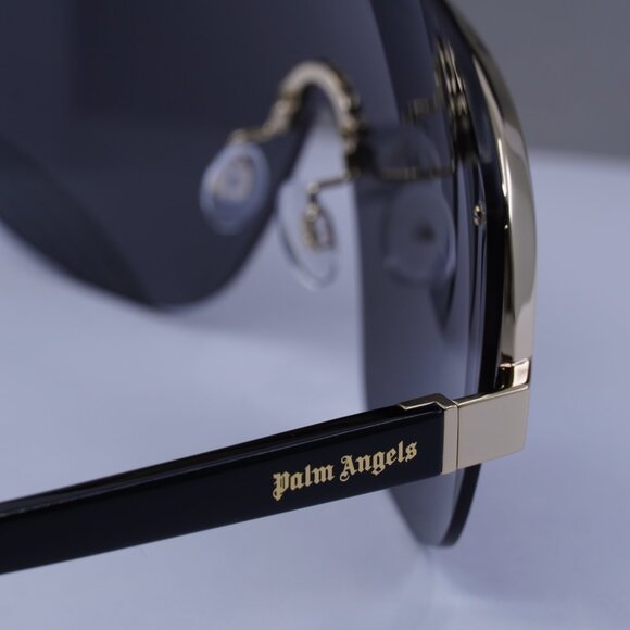 Palm Angels PERI10I KING 1007 Shield Sunglasses - Black Gold/Grey - Picture 5 of 9